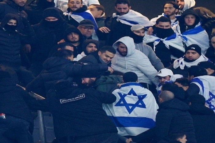 İsrailli ve Fransız futbol taraftarları arasında çatışma yaşandı |video