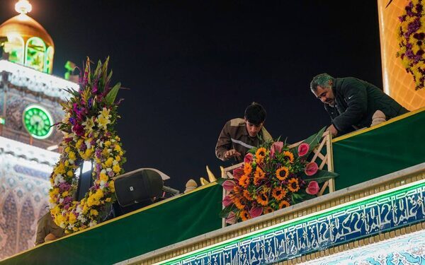 İmam Ali Türbesi Nime-i Şaban’da güllerle süslendi |fotoğraf
