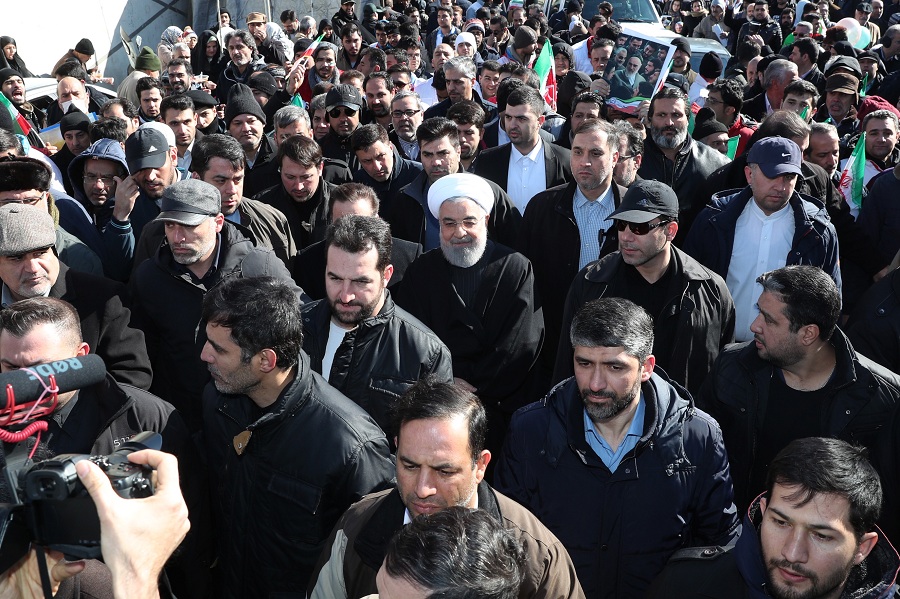 انقلاب اسلامی ملین مارچ/ لشکر سلیمانی کی جلوہ نمائی