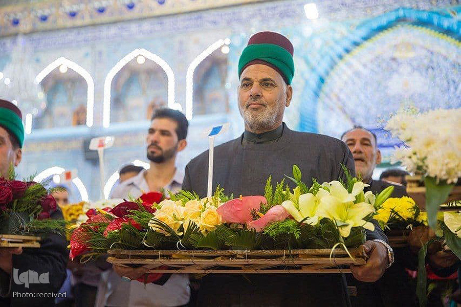 کربلا- حرم مطهر امام حسین(ع) کی پھولوں سے سجاوٹ