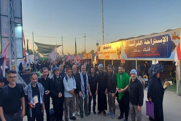 محمدرسول‌الله(ص) گروپ کی اربعین راستے میں فن کا اظھار+ ویڈیو اور تصاویر