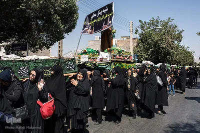 تشییع نمادین شهدای کربلا توسط قوم بنی اسد در قزوین⁩