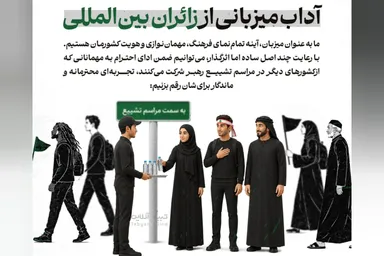 اطلاع‌نگاشت | آداب میزبانی از زائران بین‌المللی مراسم تشییع پیکر رهبر شهید