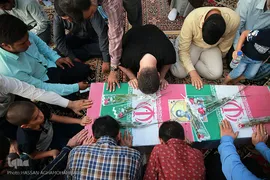 زیارت پیکرهای مطهر و تازه تفحص شده ۱۳۵شهید گمنام دفاع مقدس در معراج الشهدای تهران