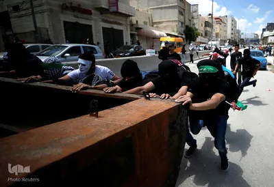 تظاهرات فلسطینیان معترض به انتقال سفارت آمریکا به بیت المقدس در نوار غزه