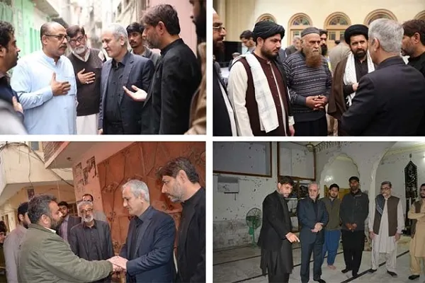 Menzahirkan rasa simpati wakil Republik Islam Iran kepada keluarga syuhada Masjid Peshawar + Gambar