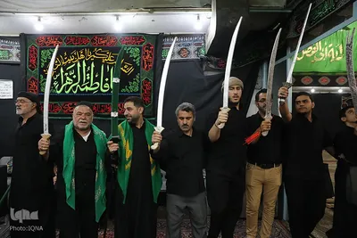 عزاداری سنتی «مشق شمشیر» نجفی‌های مقیم قم