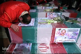 مراسم تشییع ۱۶آتش نشان شهید حادثه  پلاسکو
