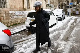 بارش کم سابقه برف در بیت المقدس