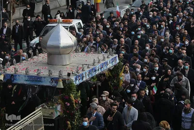 آیین خاکسپاری پیکر مطهر شهید گمنام دوران دفاع مقدس در وزارت تعاون، کار و رفاه اجتماعی