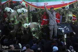مراسم تشییع ۱۶آتش نشان شهید حادثه  پلاسکو