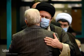 مراسم تشییع پیکر مرحوم حسن غفوری‌فرد در حسینیه جماران