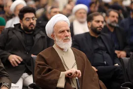 آیت الله محمود محمدی عراقی نماینده مجلس خبرگان رهبری در مراسم گرامیداشت آیت الله سید رضا صدر
