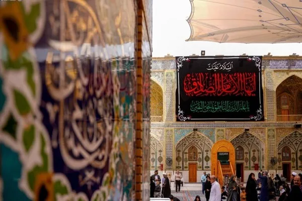 سیاه‌پوش‌شدن عتبات در آستانه سالروز شهادت امام صادق(ع) + عکس