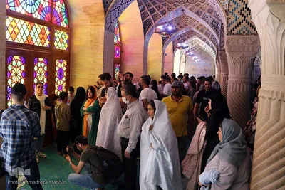مسافران و گردشگران نوروزی در مسجد نصیرالملک‎‎