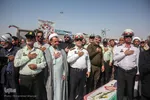 مراسم استقبال از پیکرهای 44 شهید تازه تفحص شده دوران دفاع مقدس در مرز بین المللی شلمچه برگزار شد