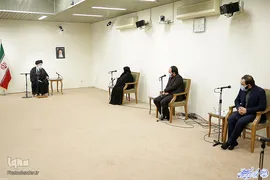 دیدار حضرت آیت الله العظمی خامنه ای، رهبر انقلاب با خانواده دانشمند شهید، محسن فخری زاده