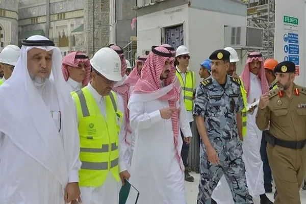 بازدید معاون امير مکه از پروژه توسعه مسجدالحرام