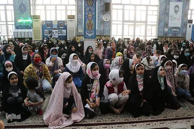 جشن روز دختر با حضور خدام حرم مطهر رضوی در مسجد جوادالائمه اهواز