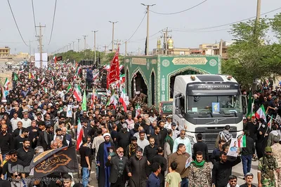 تشییع دریابان پاسدار شهید علیرضا تنگسیری در آبادان