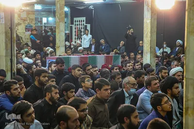 آئین وداع با پیکر شهید مدافع امنیت «آرمان علی‌وردی» در حوزه علمیه آیت‌الله مجتهدی(ره)