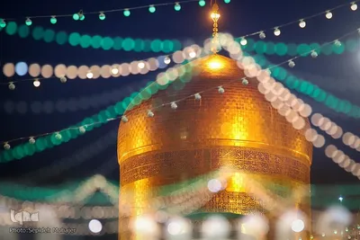 حرم مطهر رضوی در شب نیمه شعبان