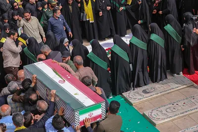 تشییع پیکر شهیده معصومه کرباسی و شهید محمد صباحی در شیراز