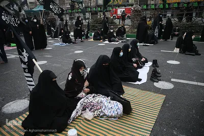 مراسم عزاداری سالرو شهادت حضرت زهرا(س) در میدان هفت تیر