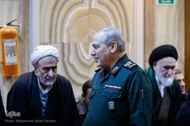 سید یحیی رحیم‌صفوی در مراسم وداع با پیکر آیت الله هاشمی شاهرودی