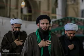دسته عزاداری طلاب و روحانيون شیراز در سومين روز شهادت امام حسین(ع)
