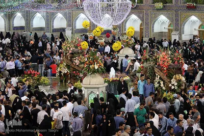حرم مطهر رضوی در شب میلاد حضرت رضا(ع)