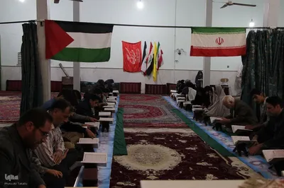 کرسی تلاوت قرآن در ملایر در حمایت از مردم مظلوم فلسطین