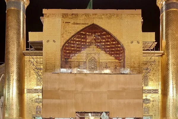 چرا ایوان حرم حضرت علی(ع) را پوشانده‌اند