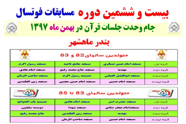 4 بهمن‌ماه؛ افتتاحیه مسابقات فوتسال قرآنیان بندر ماهشهر