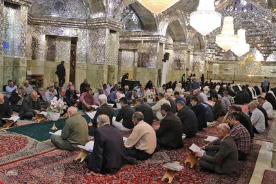 مراسم جزء خوانی قرآن کریم در حرم شاهچراغ(ع)