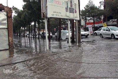 بارش باران و آبگرفتگی معابر - بیرجند