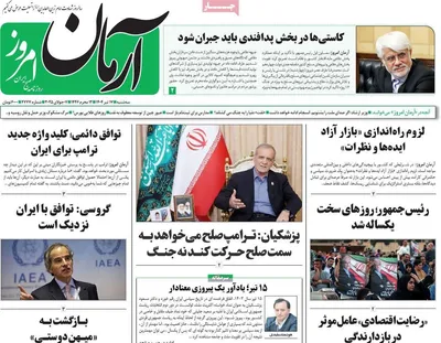 صفحه نخست روزنامه‌های سه‌شنبه ۱۷ تیر ۱۴۰۴