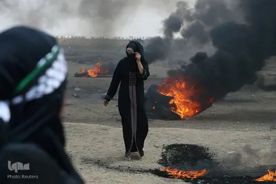 تظاهرات فلسطینیان معترض به انتقال سفارت آمریکا به بیت المقدس در نوار غزه