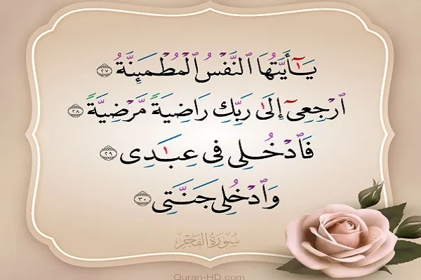 الرجوع إلى النَّفْسُ الْمُطْمَئِنَّةُ