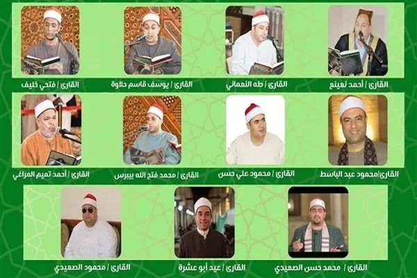 Nangungunang Ehiptiyano na mga Qari na Bumigkas ng Qur’an sa Moske ng Imam Hussein sa Cairo