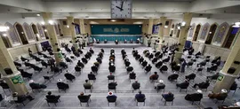 دیدار میهمانان کنفرانس وحدت اسلامى‌ و جمعی از مسئولان نظام با رهبر انقلاب