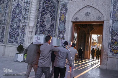 مراسم وداع با پیکر مطهر شهدای تازه تفحص شده در شیراز‎‎