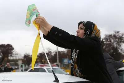 راهپیمایی خودرویی در قزوین به مناسبت نیمه شعبان
