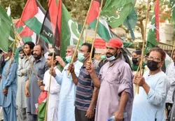 Pro-Palästina-Demo in Pakistan + Bilder