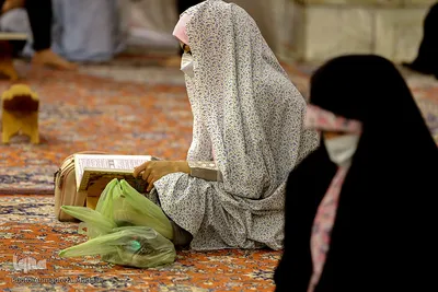 گردهمایی اعضای مجمع قاریان قرآن کریم مسجد آقا باباخان در حرم شاهچراغ‎‎(ع)