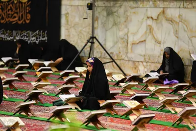 آیین جزءخوانی قرآن کریم در حسینیه رضوی اصفهان