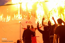 خیمه سوزان غروب عاشورا در میدان امام حسین(ع)