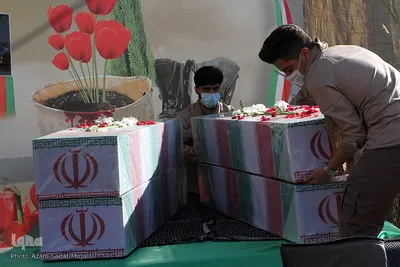 استقبال و تشییع چهار شهید گمنام در یزد‎