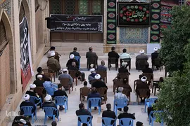 دسته عزاداری طلاب و روحانيون شیراز در سومين روز شهادت امام حسین(ع)