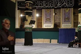 آخرین شب عزاداری حضرت اباعبدالله الحسین(ع) در حسینیه امام خمینی(ره) با حضور رهبر معظم انقلاب اسلامی